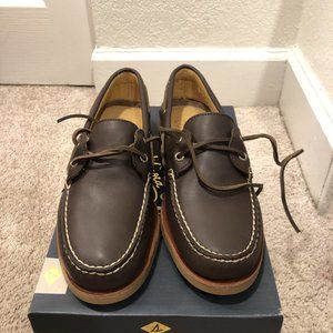 NEW GOLD Sperry 10.5M Men's Gold Cup Authentic 2-eye Glove Leather Boat Shoe